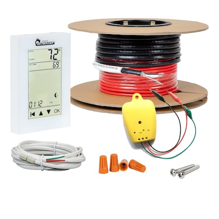 Electric Radiant Floor Heating Cable Kit With Wi-Fi Thermostat 66 Ft., Covers 20 Sq. Ft./120-Volt